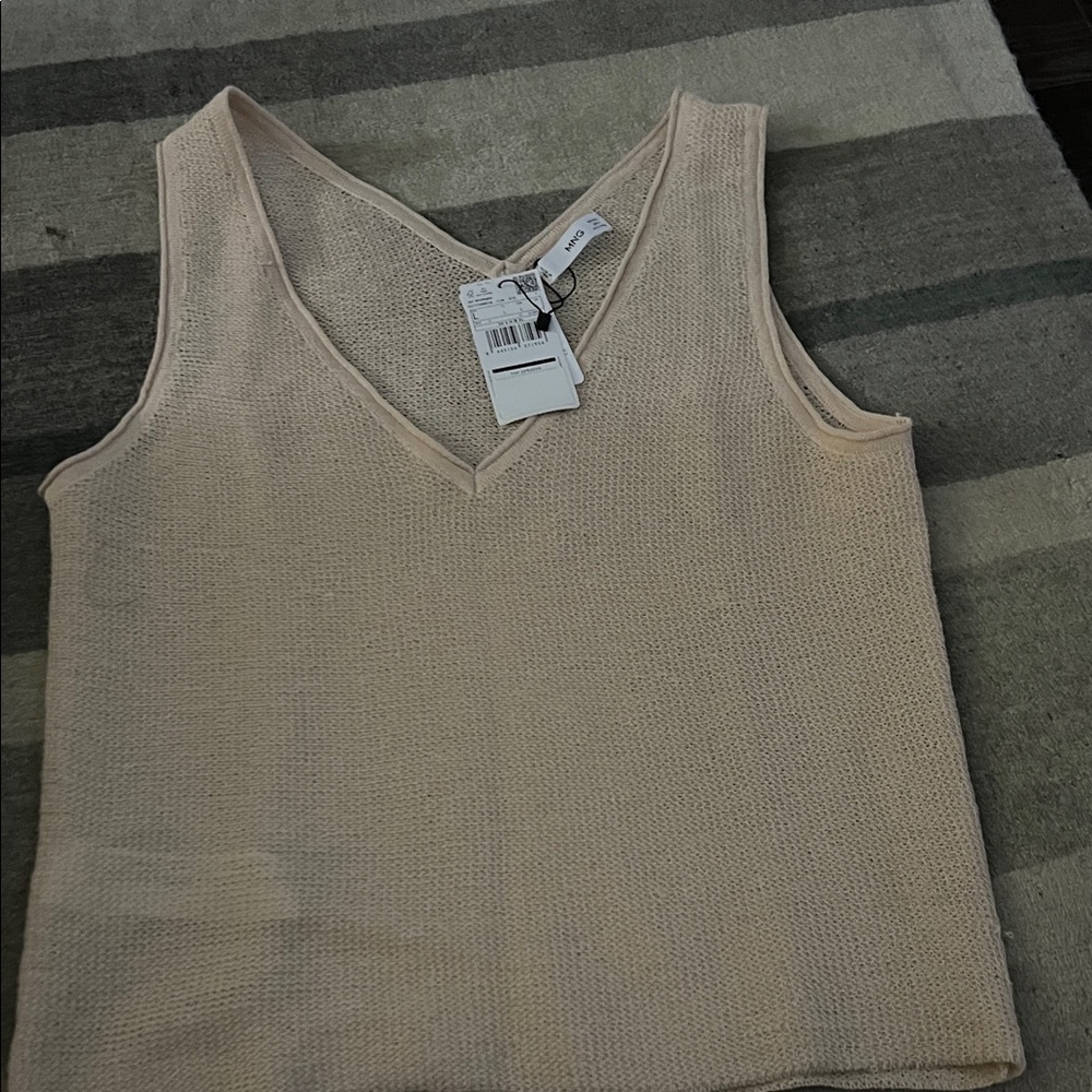 Mango Light Beige Knit Tank Top